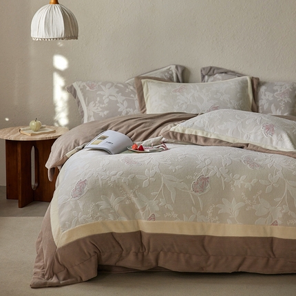 91家纺网 家纺一手货源 找家纺 （总）瑞雪家居 2025新款雕花牛奶绒四件套-蝶屿