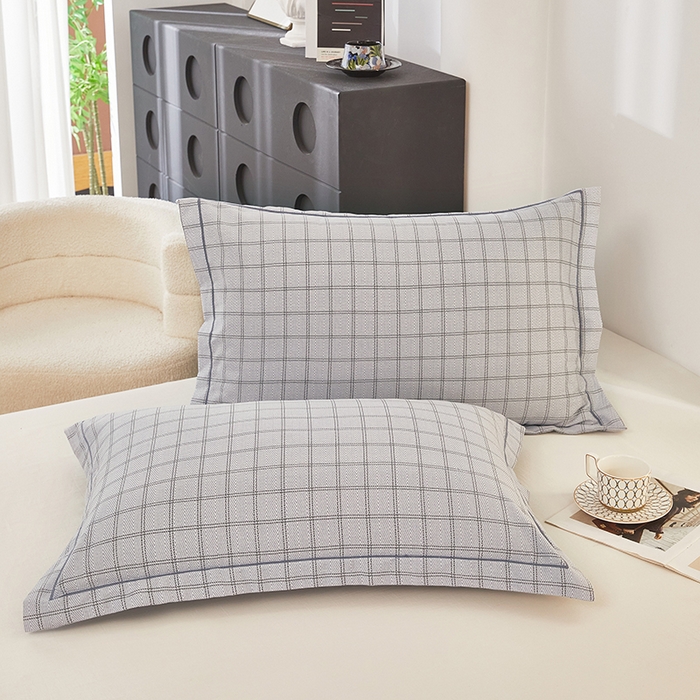 91家纺网 家纺一手货源 找家纺 雲归梦 2024新款全棉多规格加厚磨毛多规格单品--单枕套 单枕套-风景梦格-灰