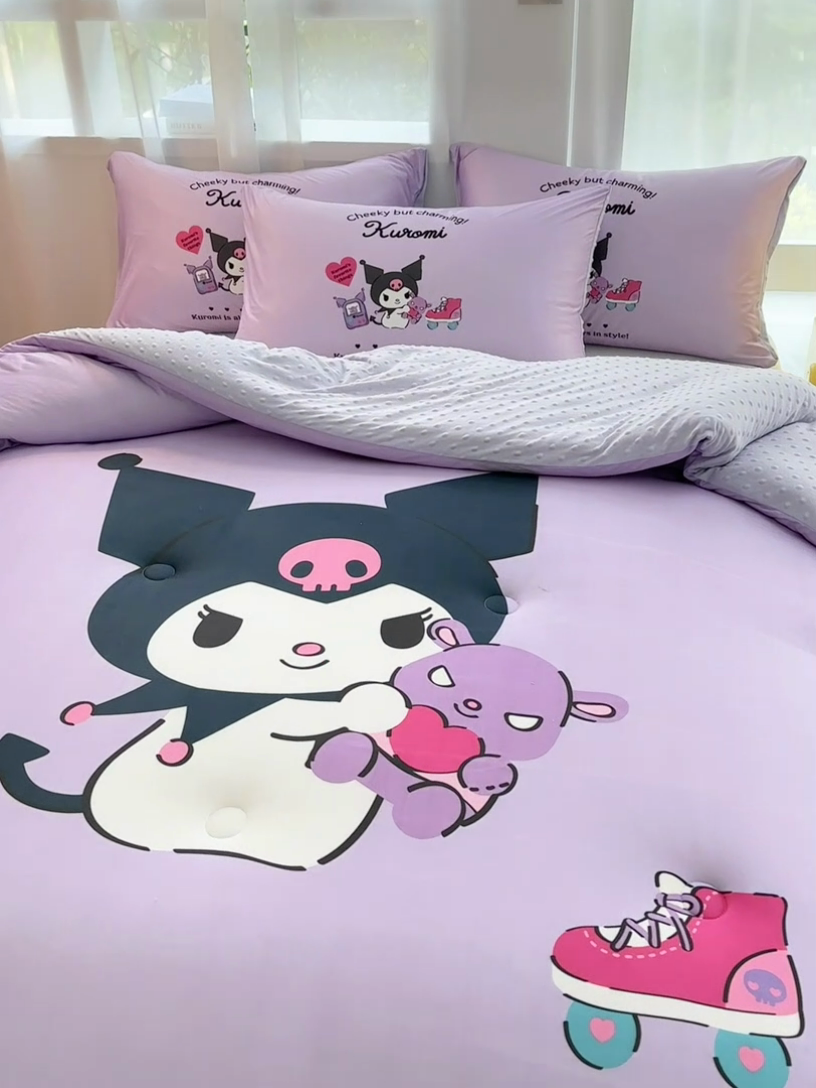 91家纺网 家纺一手货源 找家纺 ds生活馆 2025新款三丽鸥大版印花豆豆被春秋被冬被 开心库洛米