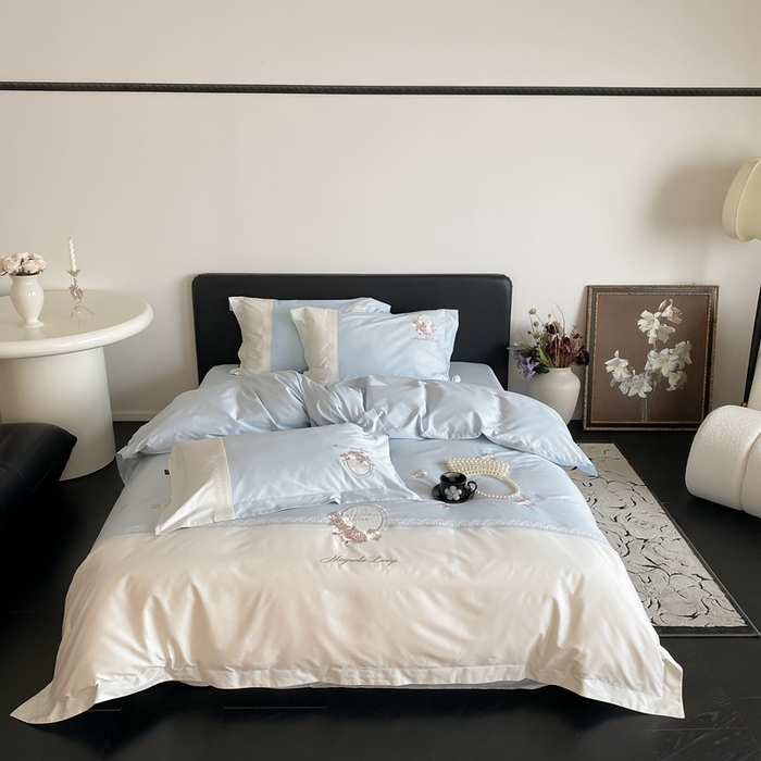 91家纺网 家纺一手货源 找家纺 （总）馨蕊 2024新款100S高奢简约长绒棉四件套-繁花