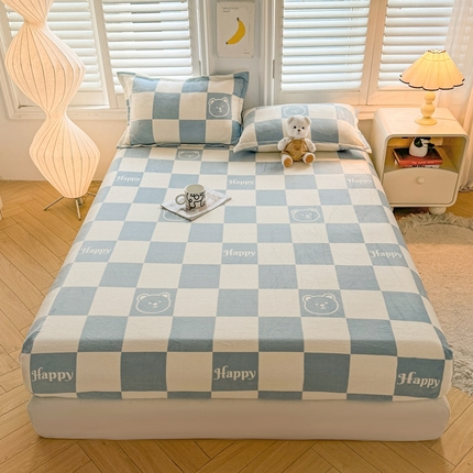 91家纺网 家纺一手货源 找家纺 （总）湘之帛 2024新款高克重舒适牛奶绒三件套床笠