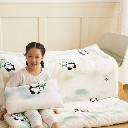 91家纺网 家纺一手货源 找家纺 （总）艾佳宝贝 2024新款牛奶绒多功能儿童盖毯式可脱卸被子被套被芯
