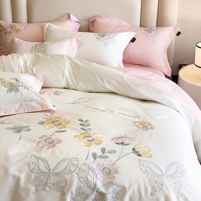 91家纺网 家纺一手货源 找家纺 （总）卡姿家纺 2024秋冬清新风格刺绣— 浪漫花语