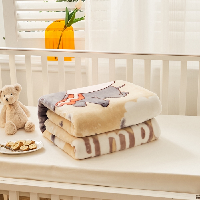 91家纺网 家纺一手货源 找家纺 凯轩毛毛毯毯子网销专供 2024新款舒适亲肤加大加厚儿童云毛毯毯子 小飞象