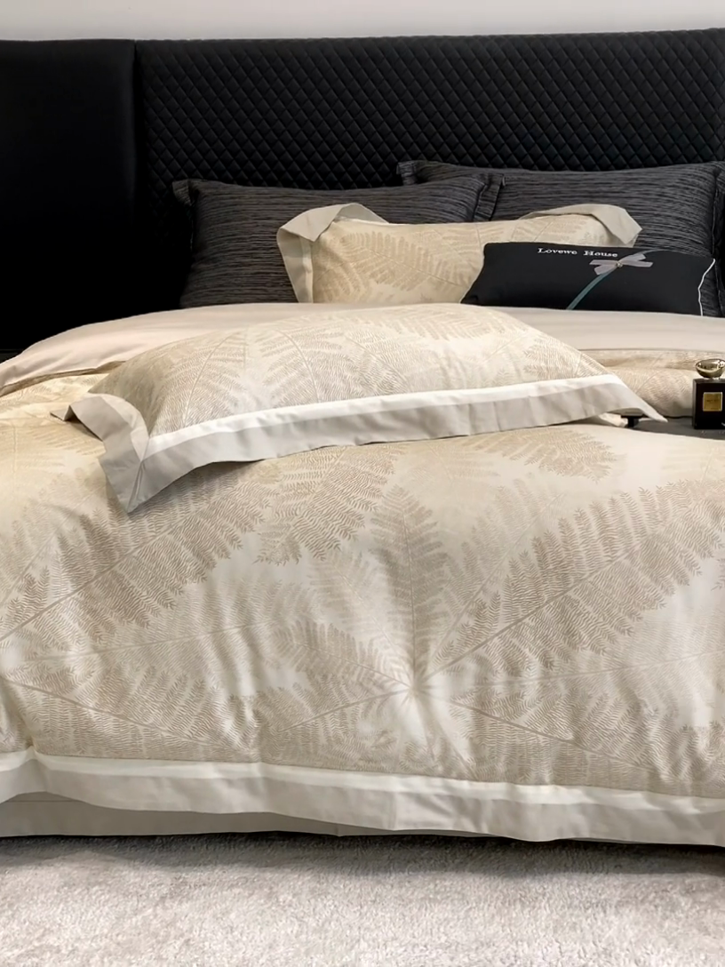 91家纺网 家纺一手货源 找家纺 若未家居 LOVEWE HOUSE 2025新款50S全棉数码印花四件套-挪威森林 挪威森林-米