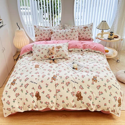 91家纺网 家纺一手货源 找家纺 （总）大G 2024新款140克印花磨毛四件套