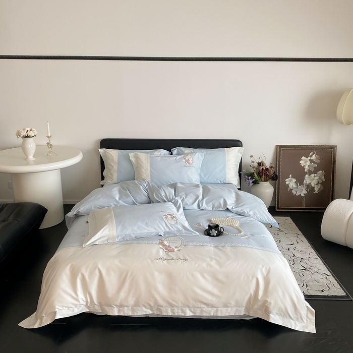 91家纺网 家纺一手货源 找家纺 （总）馨蕊 2024新款100S高奢简约长绒棉四件套-繁花