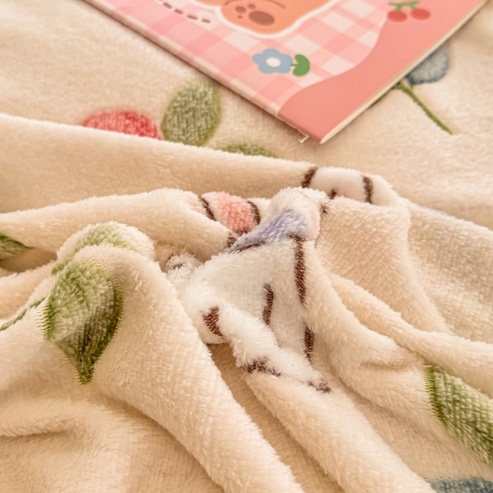 91家纺网 家纺一手货源 找家纺 慕尚家纺 2025新款高克重加厚雪花绒毛毯毯子 好运兔