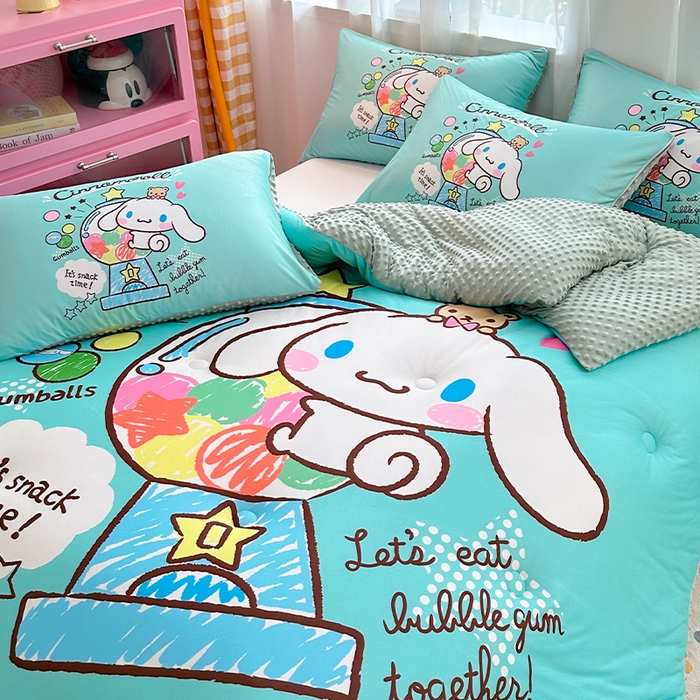 91家纺网 家纺一手货源 找家纺 ds生活馆 2025新款三丽鸥大版印花豆豆被春秋被冬被 地球玉桂狗