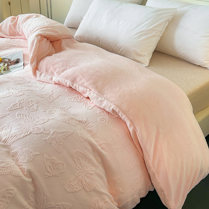 91家纺网 家纺一手货源 找家纺 （总）睡棉坊 2024新款高克重剪花牛奶绒可拆洗冬被被子被芯