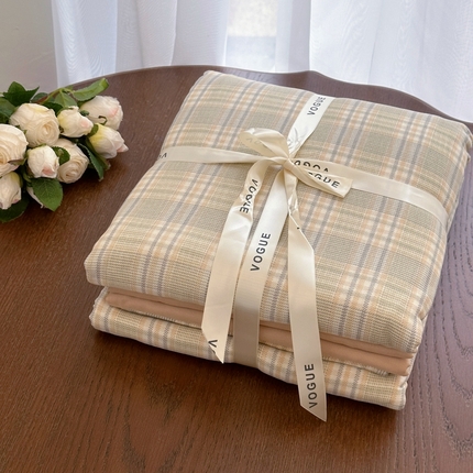 91家纺网 家纺一手货源 找家纺 （总）黛馨 2025新款A类小清新双层纱四件套（实拍）