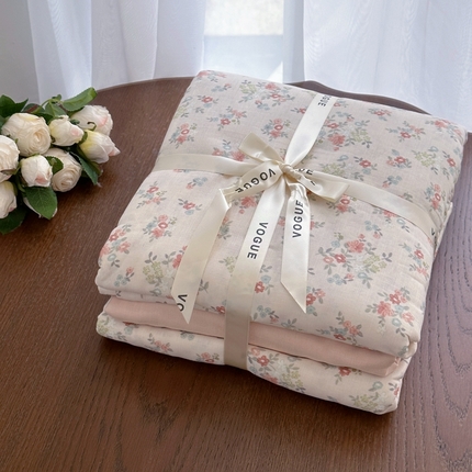 91家纺网 家纺一手货源 找家纺 （总）黛馨 2025新款A类小清新双层纱四件套（实拍）