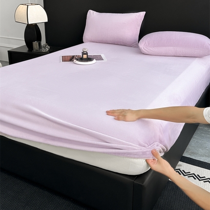 91家纺网 家纺一手货源 找家纺 （总）舒慕家纺 2025新款230g全消光高克重牛奶绒床笠单床笠枕套