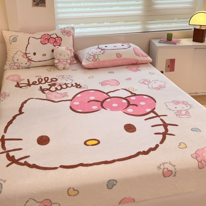 91家纺网 家纺一手货源 找家纺 金爱家 2024新款大阪单品牛奶绒床笠 绒-D美美kt