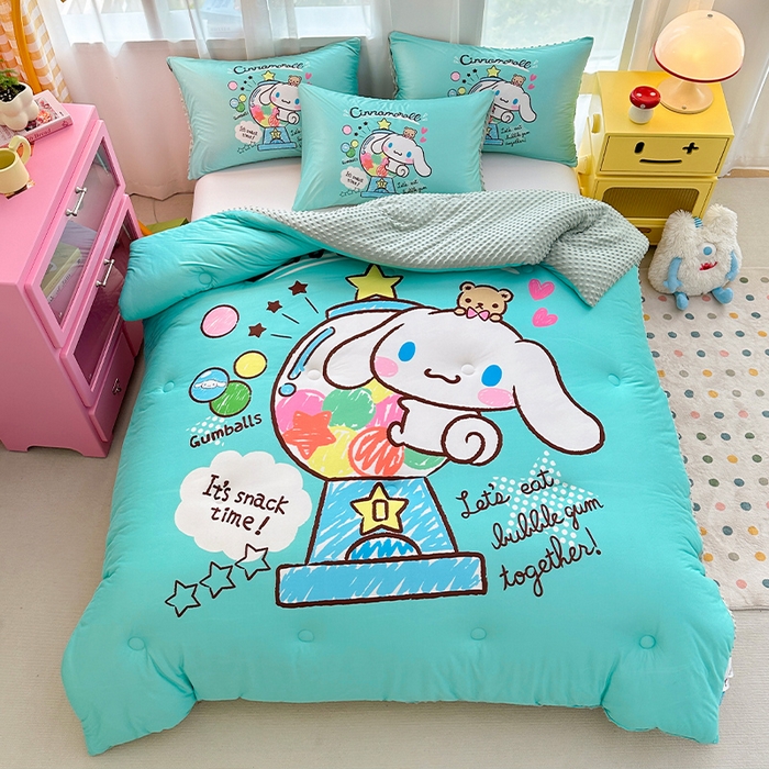 91家纺网 家纺一手货源 找家纺 ds生活馆 2025新款三丽鸥大版印花豆豆被春秋被冬被 地球玉桂狗