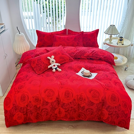 91家纺网 家纺一手货源 找家纺 （总）大G 2024新款140克印花磨毛四件套