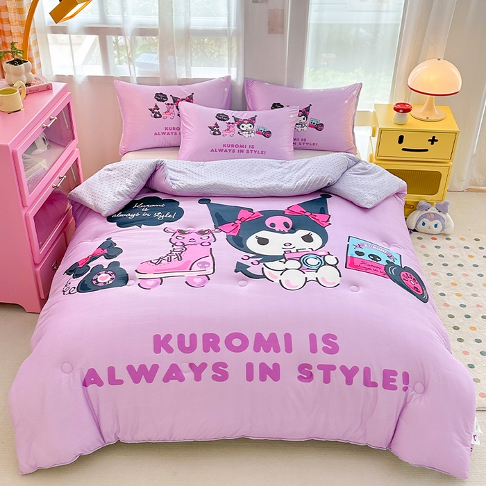 91家纺网 家纺一手货源 找家纺 ds生活馆 2025新款三丽鸥大版印花豆豆被春秋被冬被 假日库洛米