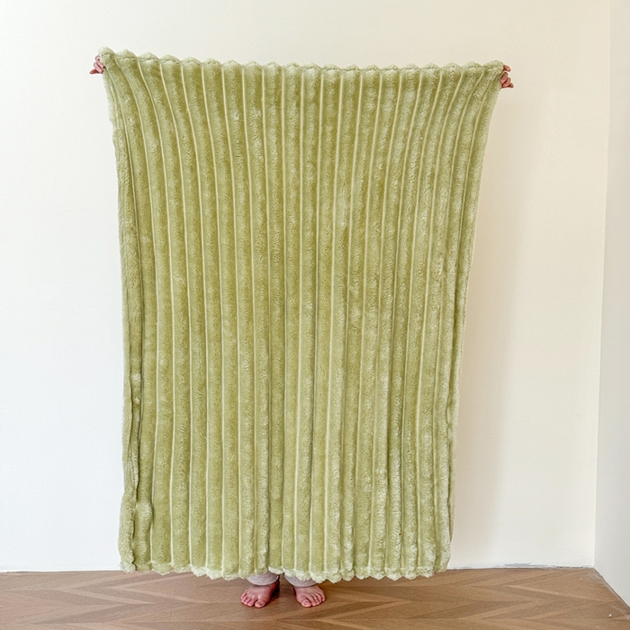 91家纺网 家纺一手货源 找家纺 璐维斯家纺 2025款跨境专供外贸出口电商热销款仿兔毯加厚牛奶绒盖毯 奶绿