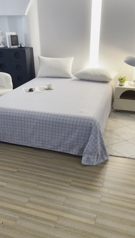 91家纺网 家纺一手货源 找家纺 雲归梦 2024新款全棉多规格加厚磨毛多规格单品--单床单 单床单-风景梦格-灰