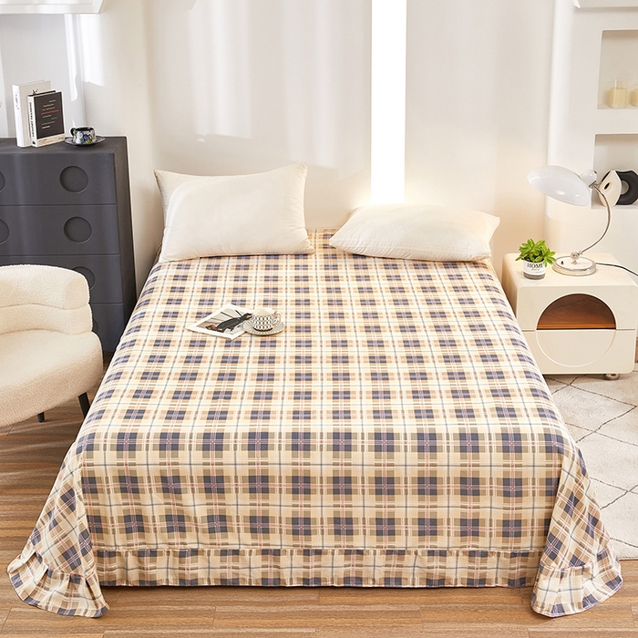 91家纺网 家纺一手货源 找家纺 雲归梦 2024新款全棉多规格加厚磨毛多规格单品--单床单 单床单-童话爱情-棕