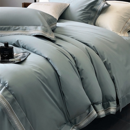 91家纺网 家纺一手货源 找家纺 （总）馨蕊 2024新款100S高奢简约长绒棉四件套-米诺