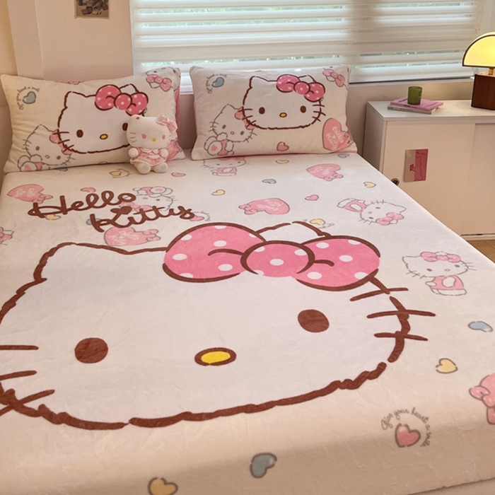 91家纺网 家纺一手货源 找家纺 金爱家 2024新款大阪单品牛奶绒床笠 绒-D美美kt