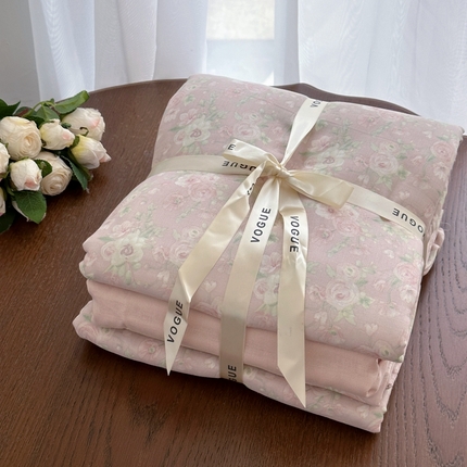 91家纺网 家纺一手货源 找家纺 （总）黛馨 2025新款A类小清新双层纱四件套（实拍）