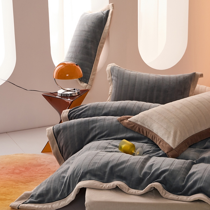 91家纺网 家纺一手货源 找家纺 （总）2024新款牛奶3D绒立体雕花剪花四件套