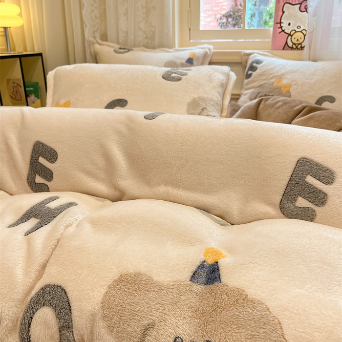 91家纺网 家纺一手货源 找家纺 川悦生活 2024新款雪花绒印花单被套系列-夜景 可可小狗