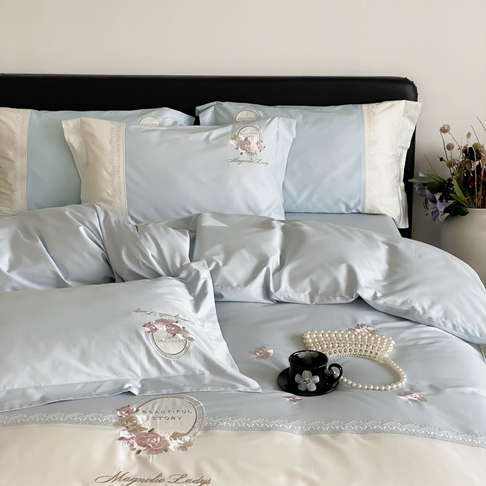 91家纺网 家纺一手货源 找家纺 （总）馨蕊 2024新款100S高奢简约长绒棉四件套-繁花