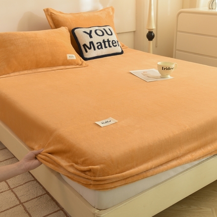 91家纺网 家纺一手货源 找家纺 （总）857 2024新款纯色保暖高克重牛奶绒床笠