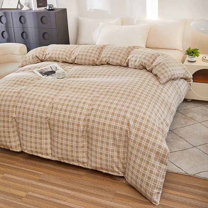 91家纺网 家纺一手货源 找家纺 雲归梦 2024新款全棉多规格加厚磨毛多规格单品--单被套 单被套-时尚恋格-棕