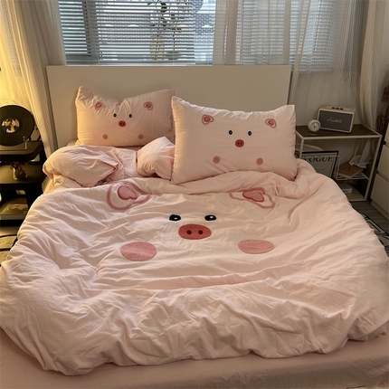 91家纺网 家纺一手货源 找家纺 （总）奈颜 2024新款爆款超柔水洗棉大板毛巾绣四件套学生宿舍三件套