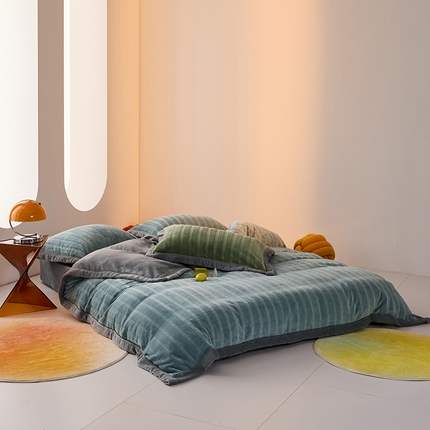 91家纺网 家纺一手货源 找家纺 （总）2024新款牛奶3D绒立体雕花剪花四件套