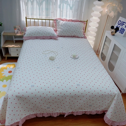 91家纺网 家纺一手货源 找家纺 （总）暖居 2024新款50棉50天丝防滑不跑床夹棉床单四季通用床盖三件套