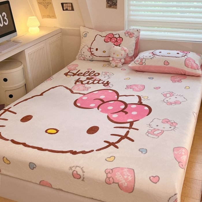 91家纺网 家纺一手货源 找家纺 金爱家 2024新款大阪单品牛奶绒床笠 绒-D美美kt