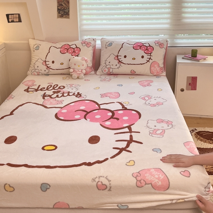 91家纺网 家纺一手货源 找家纺 金爱家 2024新款大阪单品牛奶绒床笠 绒-D美美kt