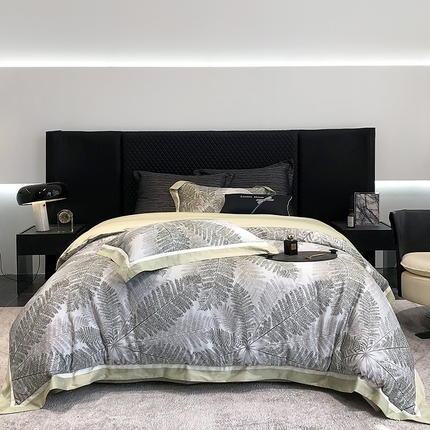 91家纺网 家纺一手货源 找家纺 若未家居 LOVEWE HOUSE 2025新款50S全棉数码印花四件套-挪威森林 挪威森林-绿