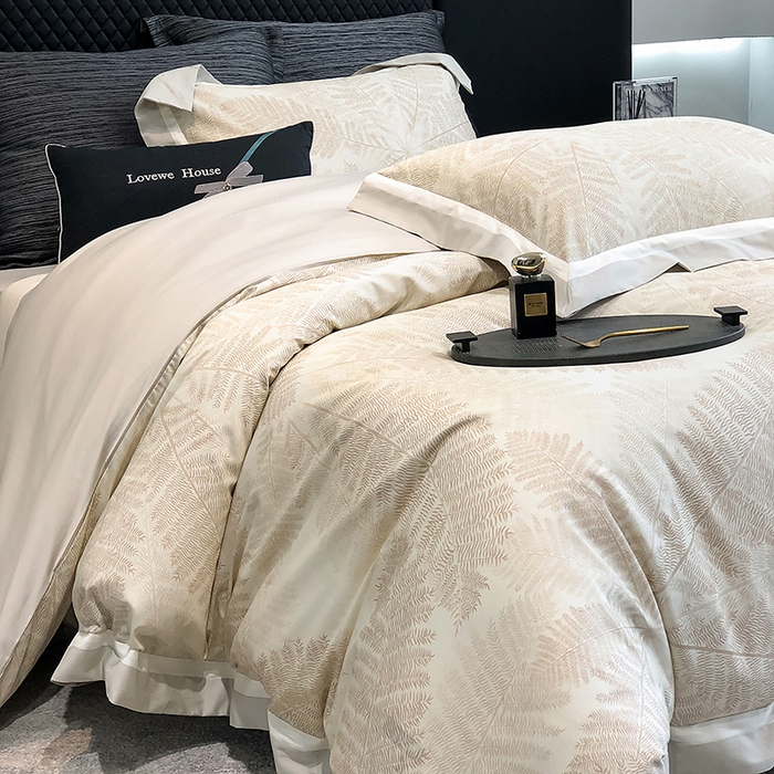 91家纺网 家纺一手货源 找家纺 若未家居 LOVEWE HOUSE 2025新款50S全棉数码印花四件套-挪威森林 挪威森林-米