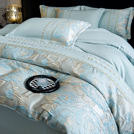 91家纺网 家纺一手货源 找家纺 （总）七夜居 2025新款高精密立体浮雕刺绣提花四件套礼盒装