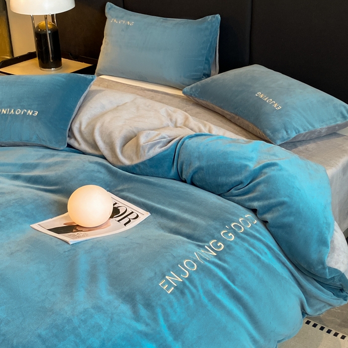 91家纺网 家纺一手货源 找家纺 （总）澳梵家居 2024新款牛奶绒刺绣四件套--【山岚系列】