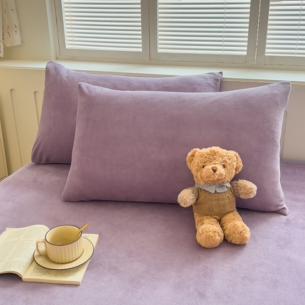 91家纺网 家纺一手货源 找家纺 （总）梦尚舒 2025新款加厚牛奶绒纯色枕套