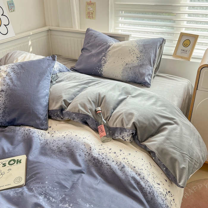 91家纺网 家纺一手货源 找家纺 盛馨家纺 2024秋冬棉加绒13372全棉宝宝绒牛奶绒床单床笠保暖绒四件套 幻境灰