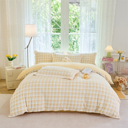 91家纺网 家纺一手货源 找家纺 （总）大米家居 2024新款印花牛奶绒四件套-马卡龙糖果