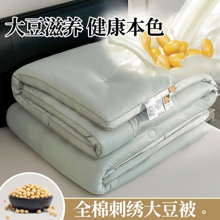 91家纺网 家纺一手货源 找家纺 2024新款60s全棉立体刺绣大豆被子被芯 花蔓-椰奶