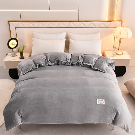 91家纺网 家纺一手货源 找家纺 （总）绒品荟家纺 2025新款直播热款高克重8.5斤牛奶绒法莱绒水晶金貂法莱绒纯色四件套系列--纯色单被套