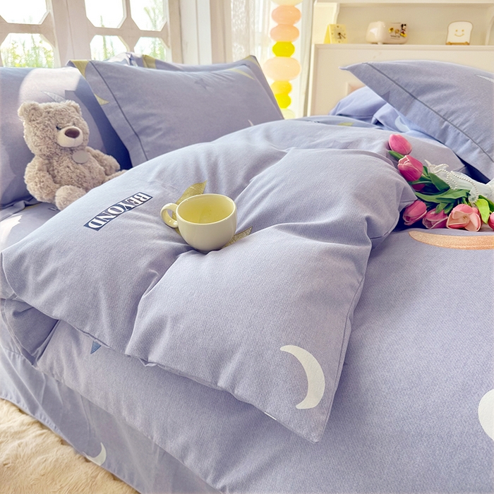 91家纺网 家纺一手货源 找家纺 家贝爱 2024新款纯棉加厚生态磨毛四件套 星月神话