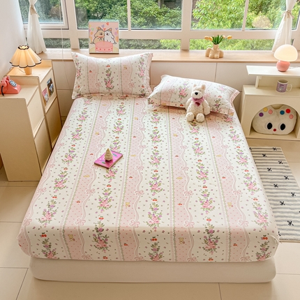 91家纺网 家纺一手货源 找家纺 （总）铭成家纺 2024新款新疆棉喷气印花小清新系列单床笠