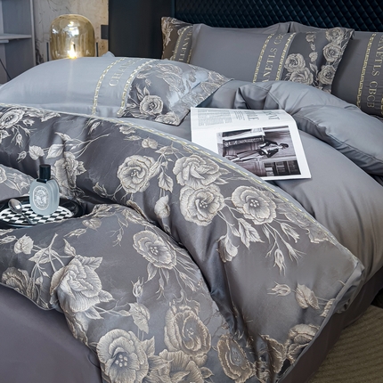 91家纺网 家纺一手货源 找家纺 （总）七夜居 2025新款高精密立体浮雕刺绣提花四件套礼盒装