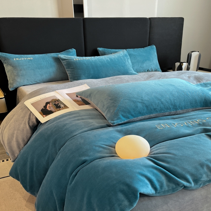 91家纺网 家纺一手货源 找家纺 （总）澳梵家居 2024新款牛奶绒刺绣四件套--【山岚系列】